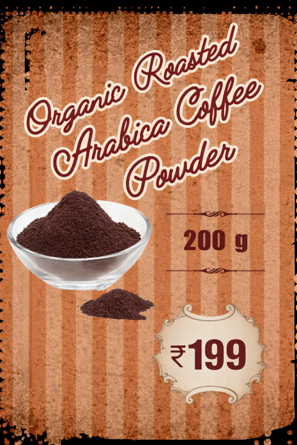 ORGANIC ROASTED ARABICA COFFEE POWDER 200 g